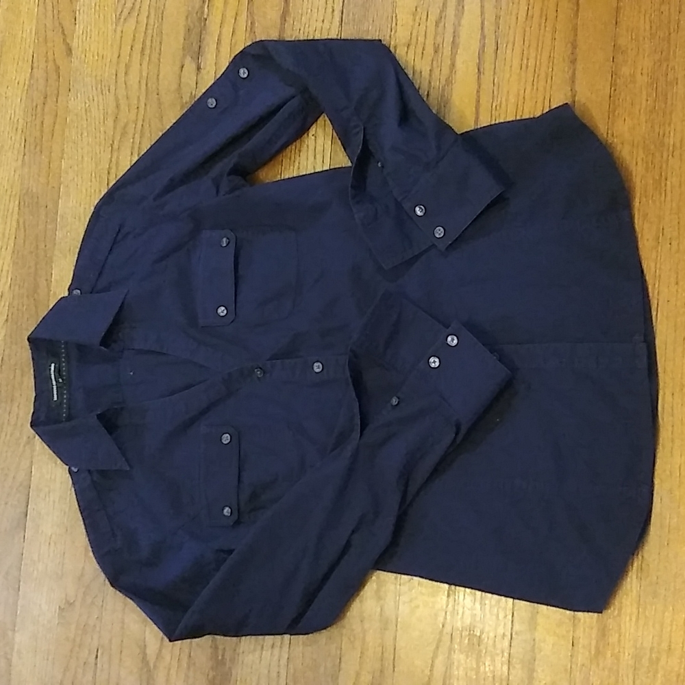 Express Navy Women's Button-Down Shirt